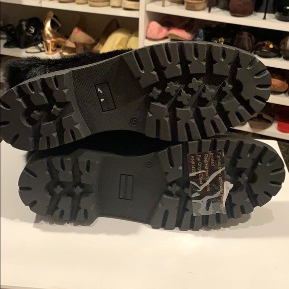 Charles David black leather fur boots size 9M - Picture 6 of 8